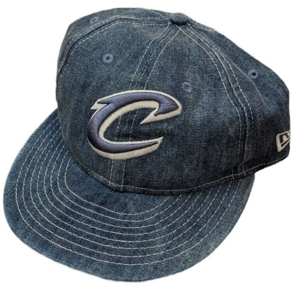 New Era Cleveland Cavaliers 9fifty Hardwood Classic Denim Hat Cap Adjustabl Blue